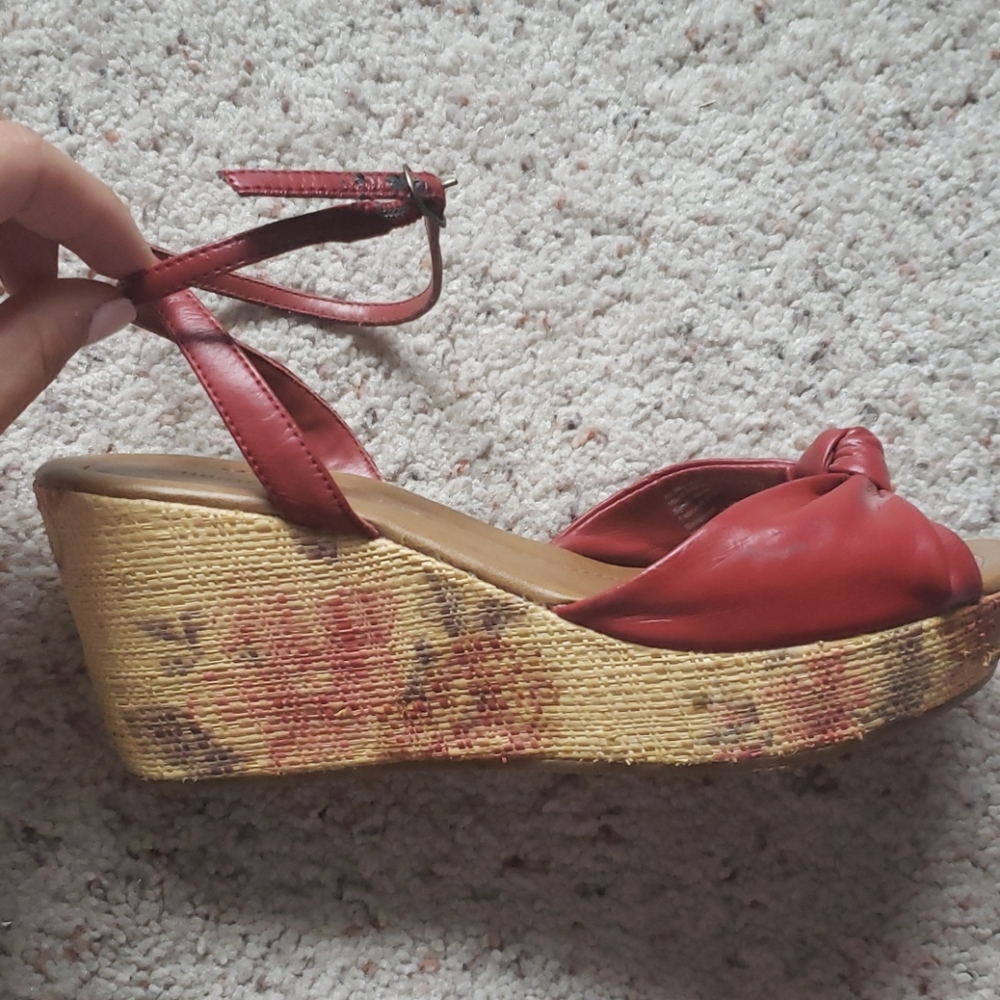 Flower Wedge Heels